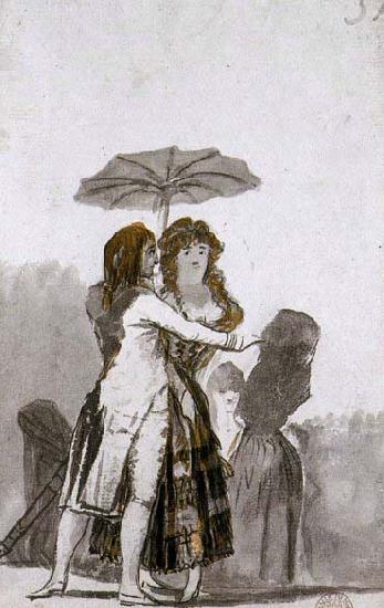 Francisco de goya y Lucientes Couple with Parasol on the Paseo oil painting image